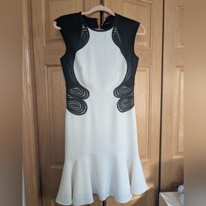 karen millen black and white classic dress